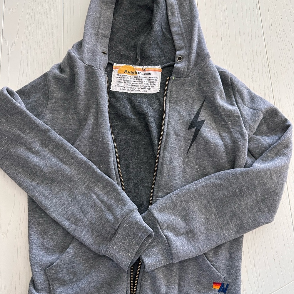 Aviator Nation Kids Hoodie with Lightning Bolt - Picture 3 of 5